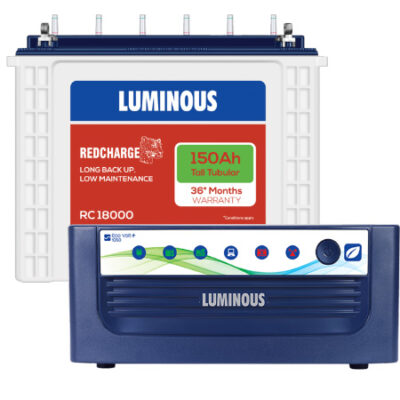LUMINOUS ECO VOLT NEO 1050 AND LUMINOUS RED CHARGE RC 18000 BATTERY